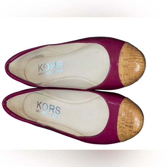 Kors Michael Kors Odessa Cap Toe Flats Patents Cork Peony - Picture 10 of 12